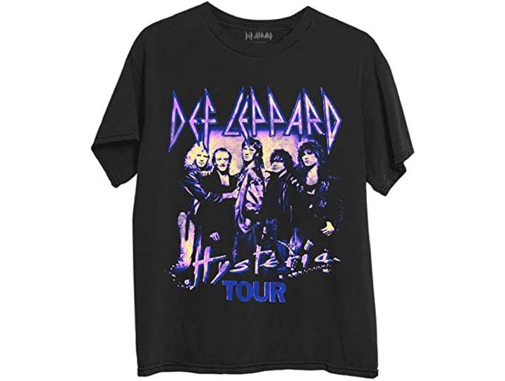 Def Leppard T Shirt Hysteria Tour Band Logo nieuw Officieel Unisex Zwart M