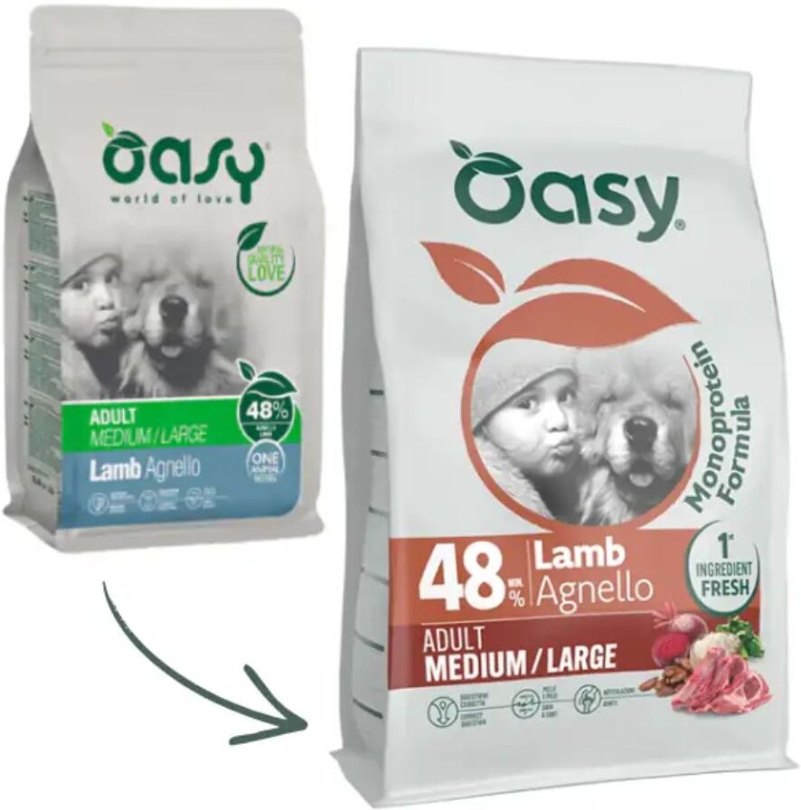 Oasy One Crocchette per Cane Adulto Medium Large Agnello 2KG