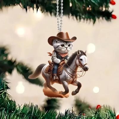 Useful Little Things Realistic Cat Rearview Mirror Hanging Ornament With Decorative Chain a
