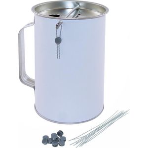 HMF Spendendose 4800007 mit Griff, Ø 10 x 14,5cm, lichtgrau, inklusive Plomben