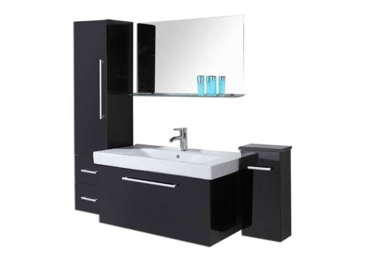 Meuble salle de bain 100 cm lavabo et colonne compris – Lise