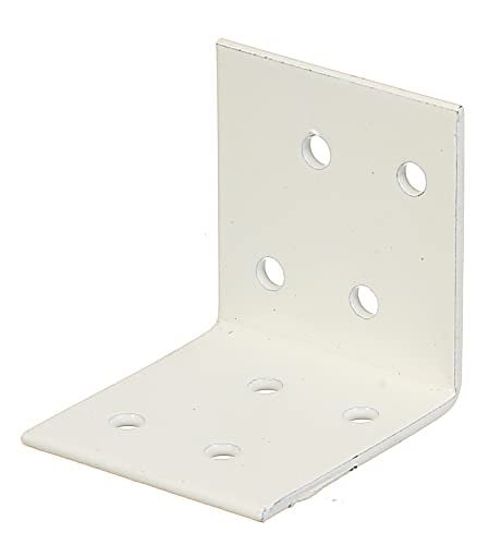Alberts 330224 hoekverbinder, verzinkt staal met witte kunststof coating, 40 x 40 x 40 mm