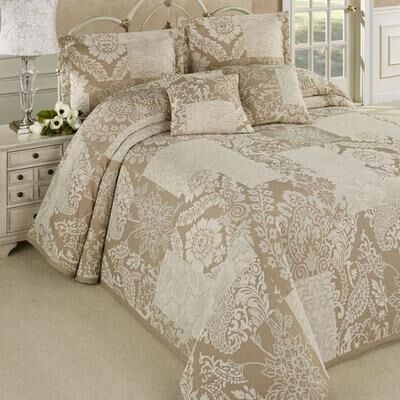 Touch of Class Maisonette Bedspread Taupe, Queen, Taupe