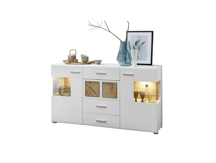 Sideboard weiß Hirnholzoptik 2-türig - 170 cm - FUN PLUS