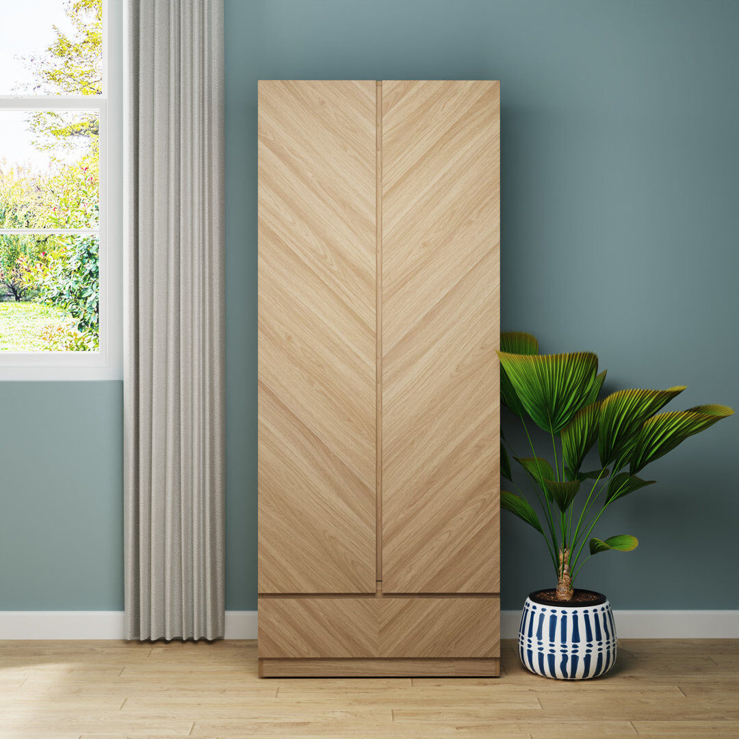 Alpen Home Kascha 2 Door Wardrobe Oak 78.9cm W X 49.8cm D