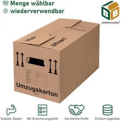 BB-Verpackungen GmbH 60 x Umzugskarton Spedition XXL 40 kg Traglast stabile Umzugskiste Umzug Umzugsmaterial 2-wellige Movebox BB-Verpackungen