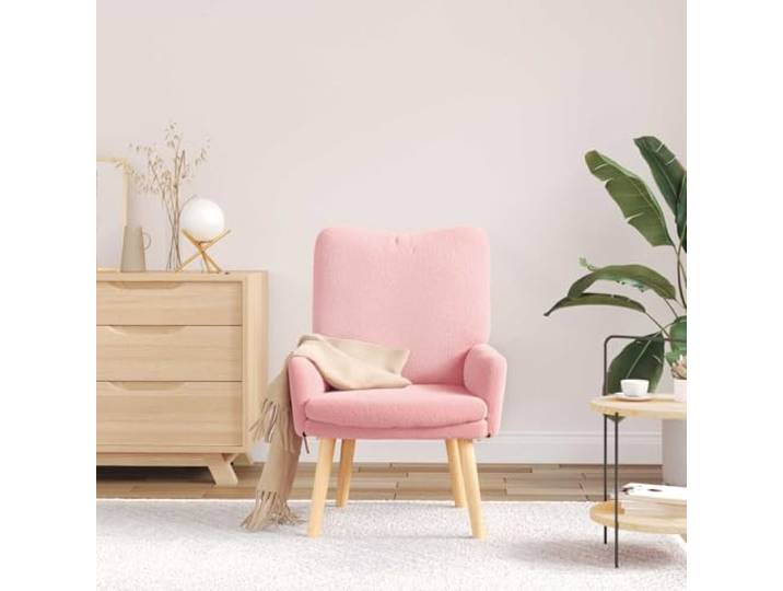 NLQMSU Relaxsessel, Rosa, 63 x 67 x 94 cm, Stoff, Schafwolle, Hevea-Holz Weicher Sitz, stabile Füße, Stoff aus Schafwolle, Polyester-Armlehnen, einfache Montage, täglicher Gebrauch