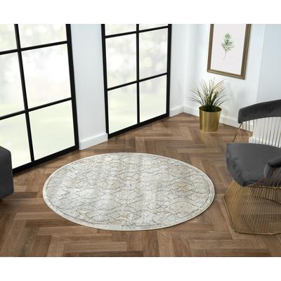 Teppich "My Floor, LAGERRÄUMUNG", beige (creme, hellgrau, altgoldfarben), H:10mm Ø:120cm, Polyester, MYFLAIR MÖBEL & ACCESSOIRES, Teppiche, Teppich, Kurzflor, modernes Design, besonders weich, auch in rund erhältlich