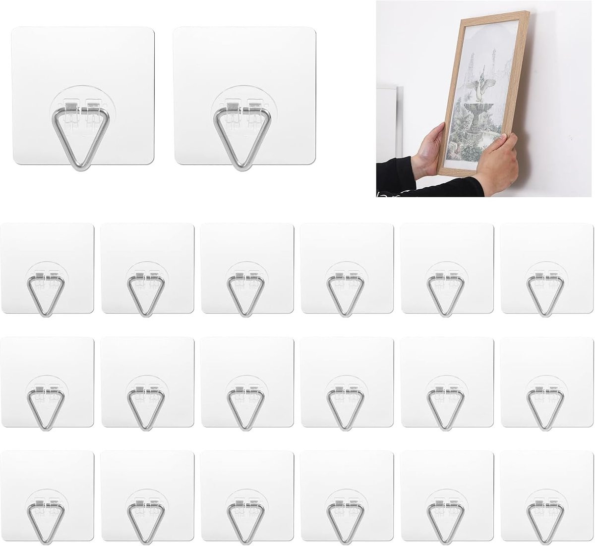 20 stuks Onzichtbare Zelfklevende Muurhangers voor Decoratie - Transparant