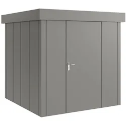 Hörmann Metall-Gerätehaus "Juno" mit Flachdach, JFD5 - Design, 214 x 214 cm (B x T),graualuminium,