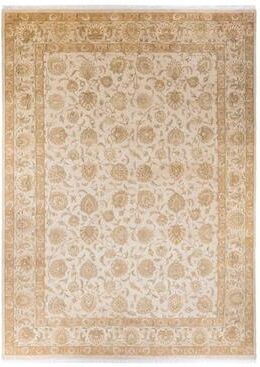 "Overton Hand Knotted Wool Vintage Inspired Traditional Mogul Ivory Area Rug - 9' 3"" x 12' 10"""