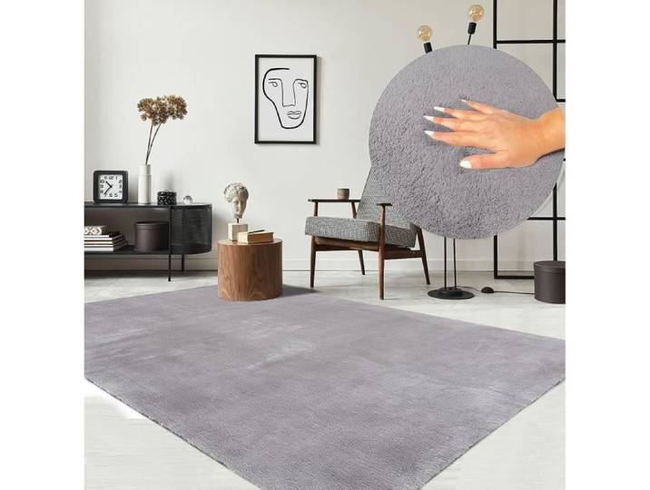 Tapis Moelleux - THE CARPET - Relax - Antidérapant - Lavable - Gris - 200x280 cm