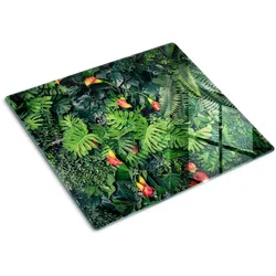GLASPLATTE 60x52 cm Exotischer Dschungel