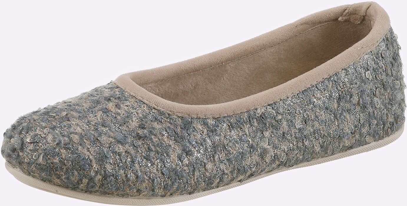 Hausschuh, Damen, Gr. 36, grau (dunkelblau), Schuhe Hausschuh dunkelblau 36