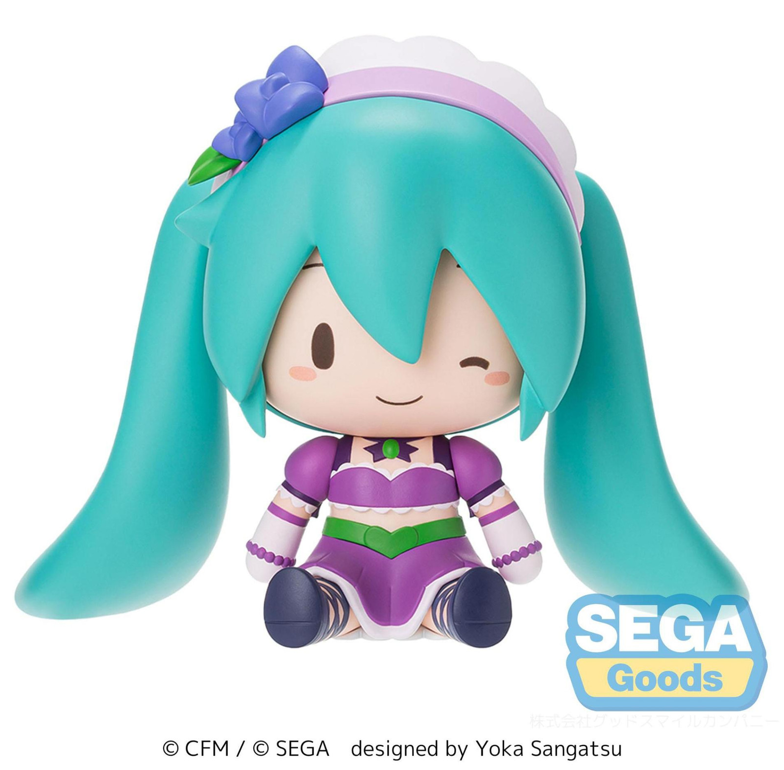 Sega Character Vocal Series 01 Hatsune Miku figuur met paarse jurk, 8 cm