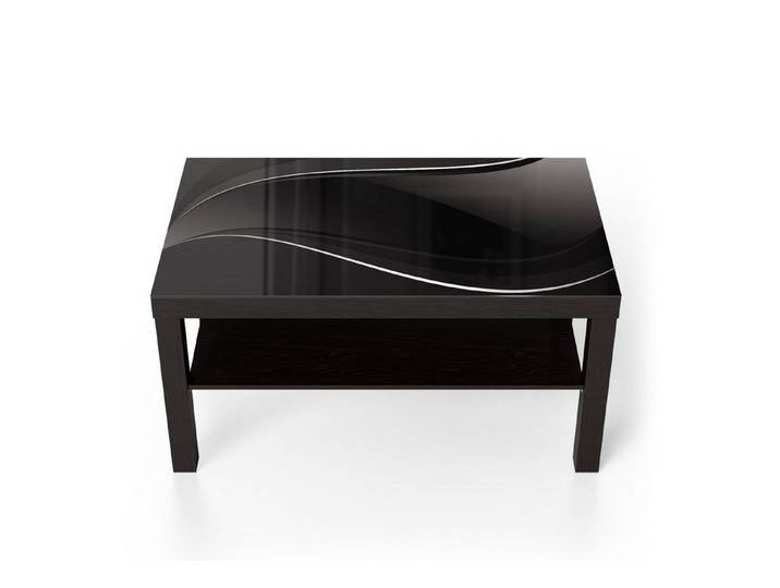 DEQORI Couchtisch 'Dunkle Wellengrafik', Glas Beistelltisch Glastisch modern