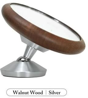 Uplift Essentials Espresso Extraction Shot Mirror With Magnetic Mount walnut Silver Base