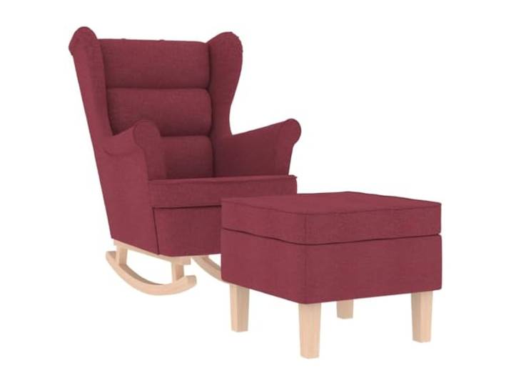 Tmriohed Schaukelstuhl mit Fußhocker 2-Teilig Relaxsessel Weinrot Ergonomischer Polstersessel mit separater Fußstütze für entspannte Stunden im Schlafzimmer und Wohnzimmer.