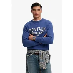 Superdry für Herren. M2014473A Blaues Vintage Merchant Sweatshirt (XL), Lässig, Baumwolle