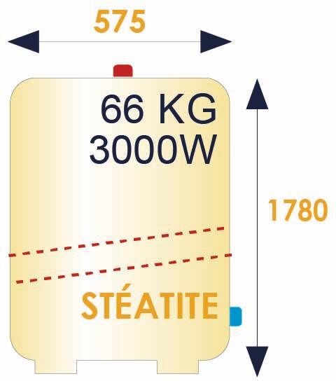Chauffe-eau stéatite vertical stable STEATIS 300 L THERMOR 282101