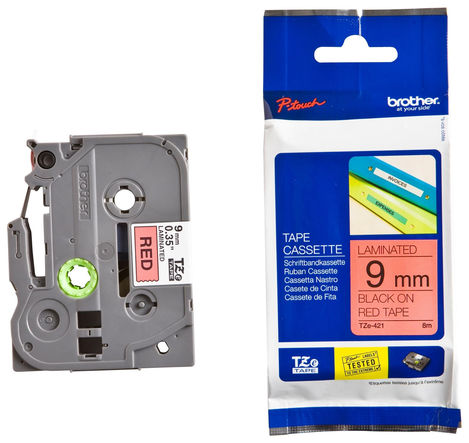 Brother TZ-421 inktlintcassette met 9 mm bandbreedte