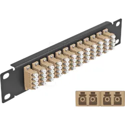 DELOCK 66778 - LWL Patchpanel, 10", 12-Port, LC Quad, 1HE, schwarz