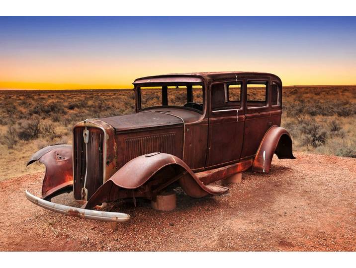 Fototapete PAPERMOON Rout 66 Oldtimer , bunt, B:2,5m L:1,86m, Vlies, Tapeten, Fototapete