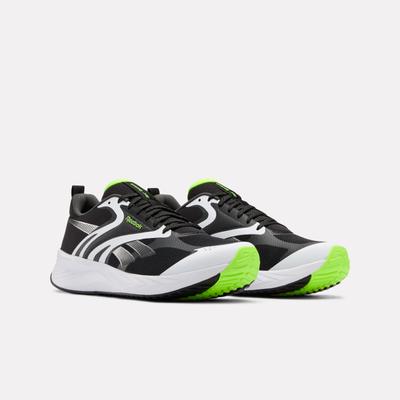Laufschuh REEBOK "ENERGEN TECH PLUS 3", Herren, Gr. 38,5, schwarz, weiß, digital lime, Synthetik, Textil, Schuhe Laufschuh