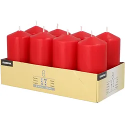 PAPSTAR Stumpenkerzen 10 cm rot