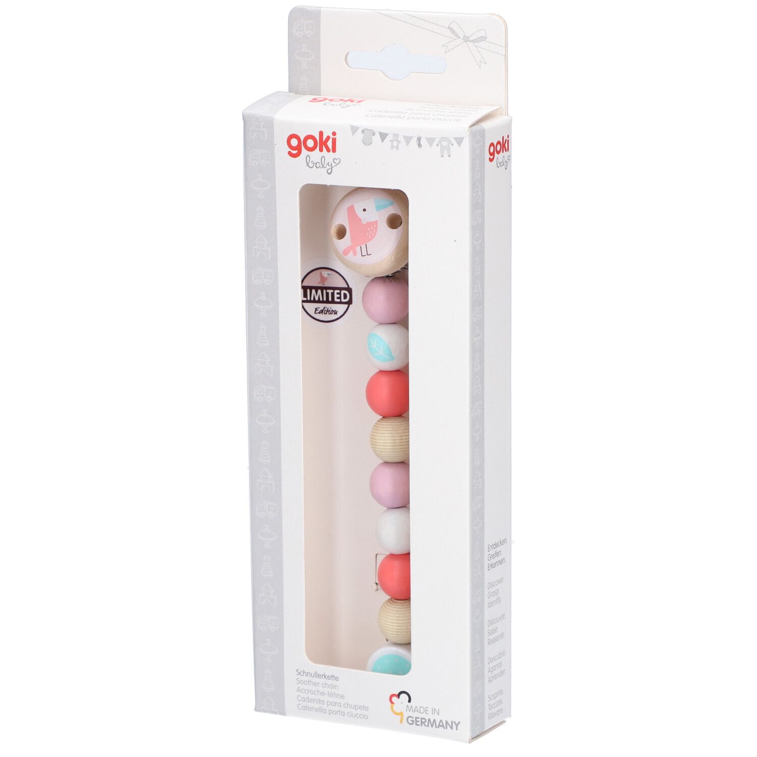 Goki Fopspeenketting Hout Girl 1 St Schnullerkette