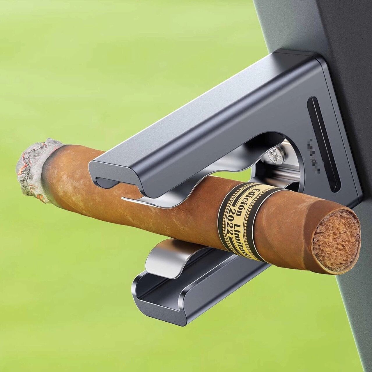 INF Magnetischer Zigarrenhalter mit Aschefänger aus Aluminiumlegierung für Golfwagen und Outdoor-Einsatz Schwarz