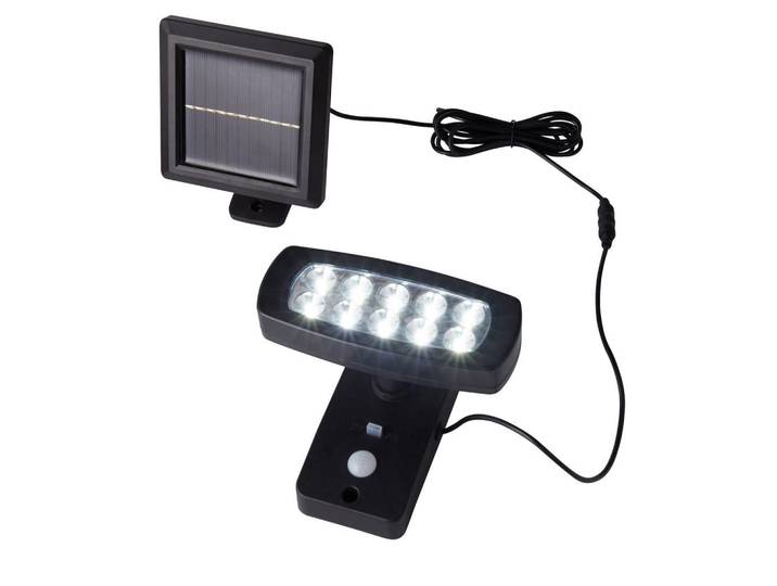 Solarleuchte Solar, Schwarz, Kunststoff, 14.5x17x15.5 cm, Bewegungsmelder, 3-fach schaltbar, Lampen & Leuchten, Außenbeleuchtung, Solarleuchten