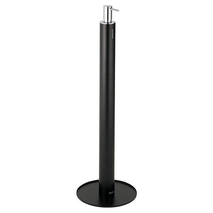 Keuco Desinfektionsmittelspender 04957370400 schwarz, Standmodell, verchromter Pumpenkopf