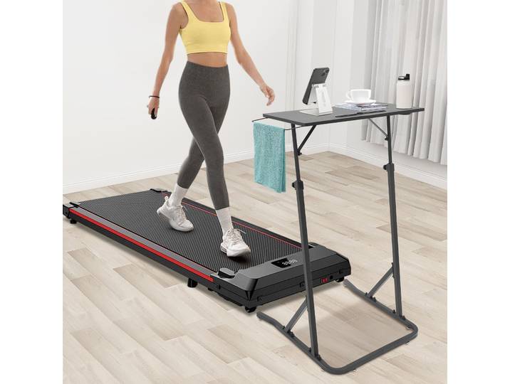 Bureau d'entraînement de vélo réglable, bureau debout/assise avec porte-gobelet et porte-serviettes pour le fitness et le travail