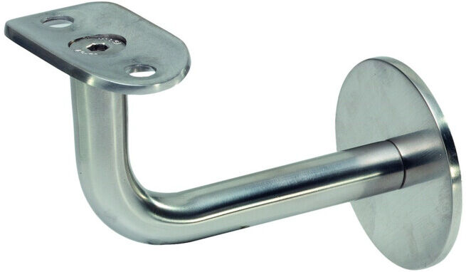 KWS Support de main courante 4571 avec appui plat Acier, argenté, cuisson au four ; Woelm (457102)