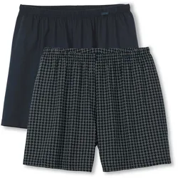 CALIDA Herren Web-Boxershorts, 2er Pack - Prints Benefits, Baumwolle, Single Jersey Dunkelblau/Weiß / XXL (58/60)