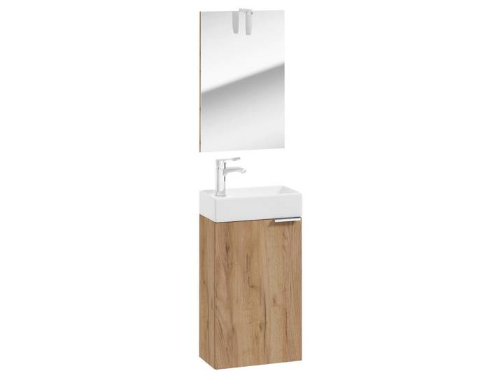 Gästebad Möbel-Set 3--Teilig. Grin B: 40 cm Eiche Dekor