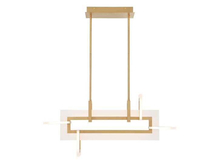 Suspension Linéaire Aluminium, Acier, Acrylique blanc Or Brossé