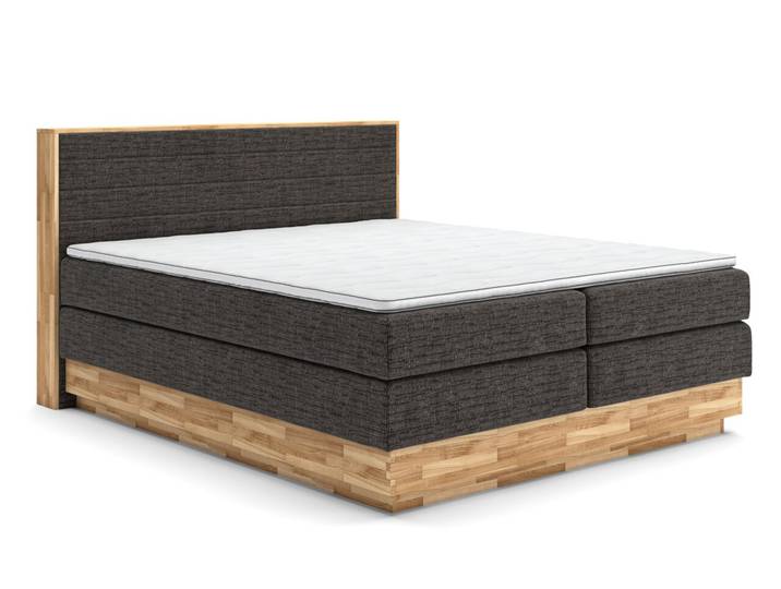 Linea Natura Boxspringbett 200x200 H4/H4 MONETA, braun, Stoff
