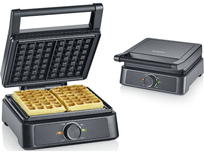 SEVERIN Waffeleisen WA 2125 , schwarz (anthrazit, schwarz), B:20cm H:11,5cm T:25,5cm, Waffeleisen, Belgisches Waffeleisen, Waffeleisen