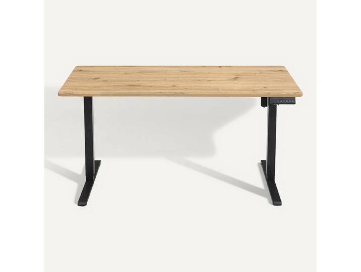 Bureau assis/debout L.140 cm LOUIS chêne et noir
