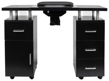 Madison and Park Manicure Table GLASGLOW Black Salon Nail Table Salon Furniture - N/A