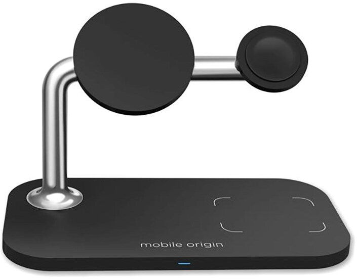 Mobile Origin 3-i-1 Trådløs Opladningsstation - MagSafe Kompatibel - Sort