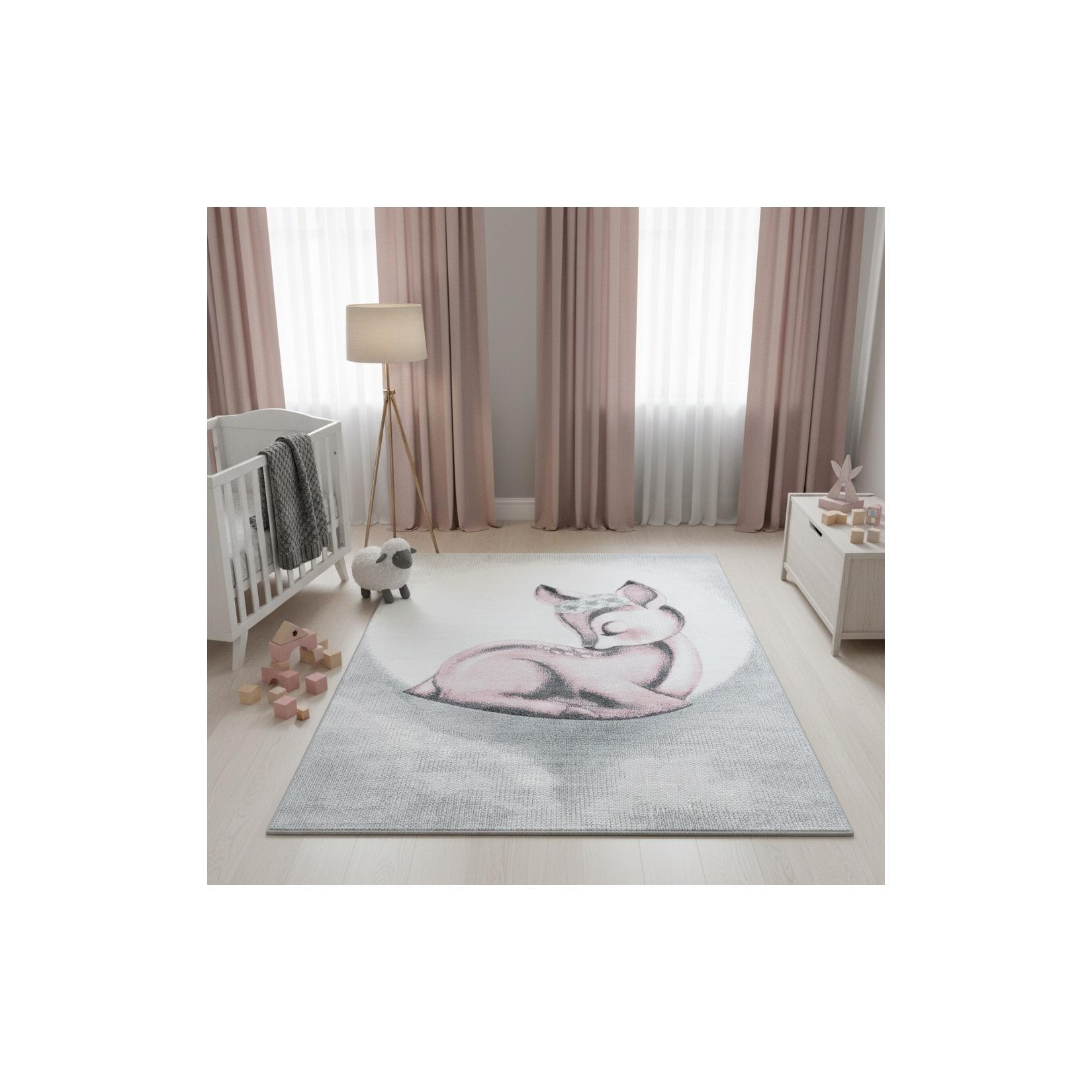 Kinderteppich COGNE, mit Reh-Motiv, Rosa, 120 x 170 cm