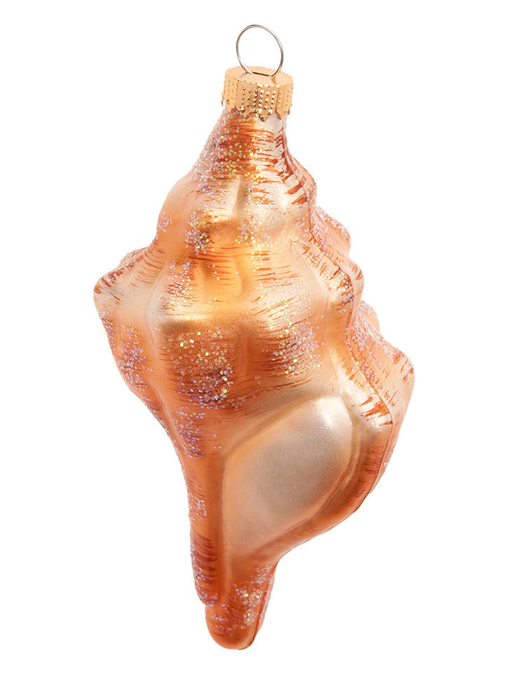 Krebs Glas Lauscha Christbaumornament "Meeresschnecke" in Hellbraun - (H)12 cm - onesize