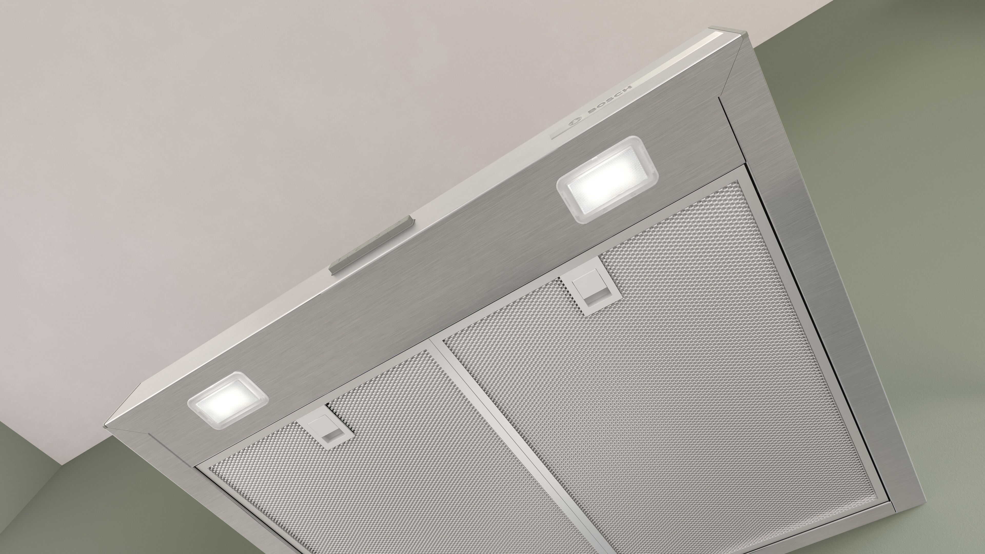 Bosch Wandhaube "DWB65CC30", Energieeffizienz: B, silber (weiß, neutral), B:59,8cm H:6cm T:50cm, Dunstabzugshauben, Einfache Tastensteuerung & effizientes Dual Filtersystem, Wandhaube
