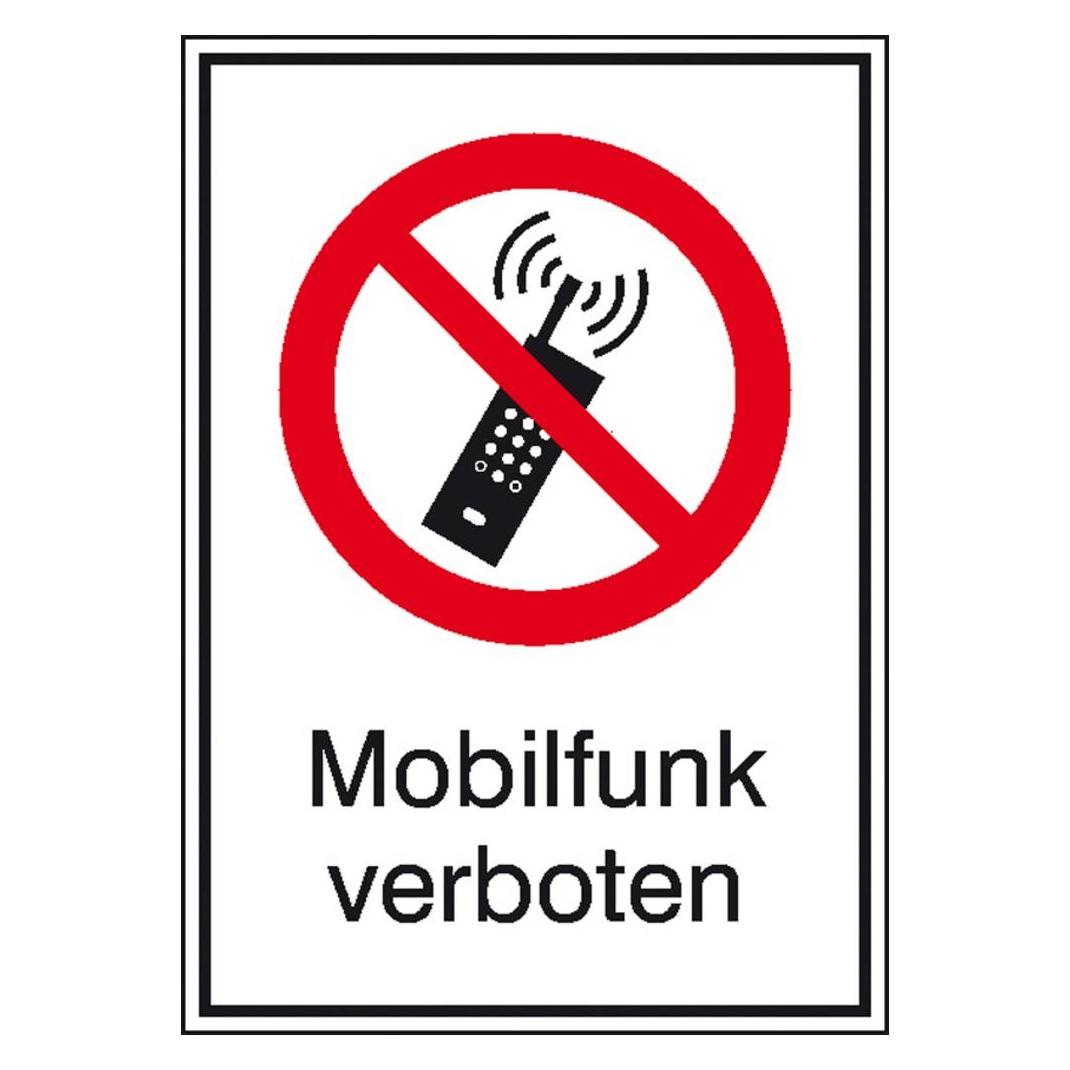Wolk Verbotsschild Mobilfunk verboten Folie selbstklebend B x H 131 mm (21.1052)