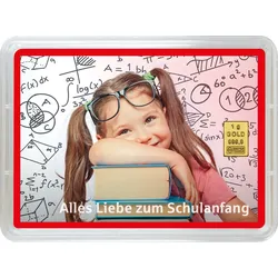 Goldbarren 1g "Schulanfang Mädchen" (Motivbox)