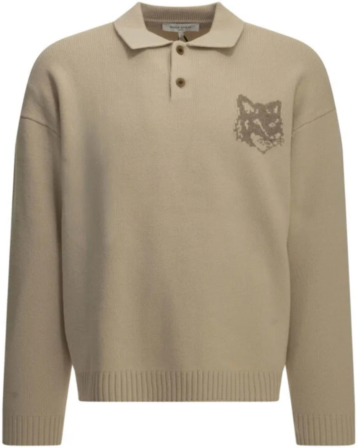 Maison Kitsuné MAISON KITSUNE polo en laine homme beige Beige L