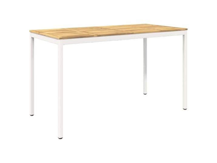 Roanoer Garten Bartisch 180x88,5x105 cm Stehtisch Akazie Weiß Robuster Stehtisch für Terrasse und Veranda, pflegeleichte Massivholzplatte mit stabilen Metallbeinen für gesellige Abende.